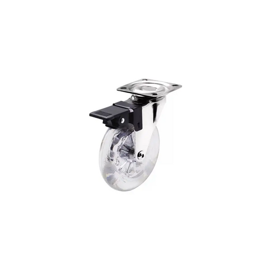 Rodizio Pu Cristal 50mm C/Freio - 21729 - GMET METALNOX