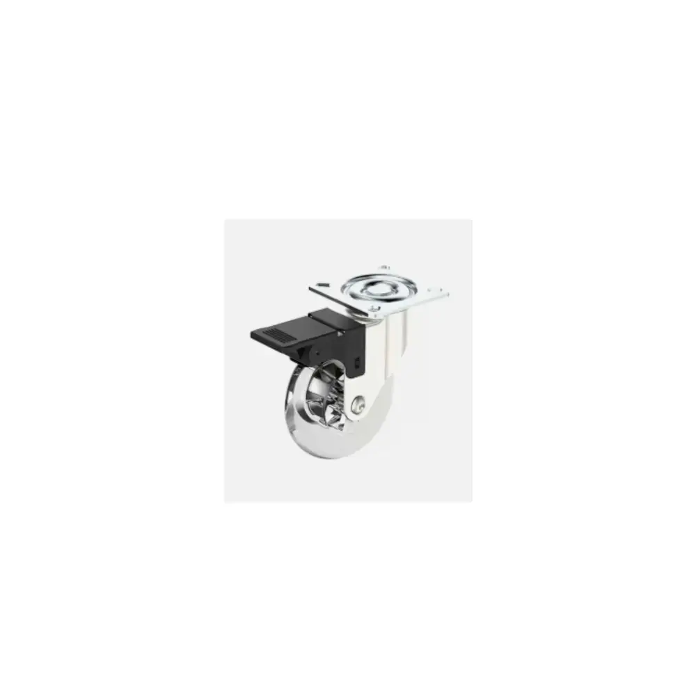 Rodizio Pu Cristal 75mm C/Freio - 21725 - GMET METALNOX