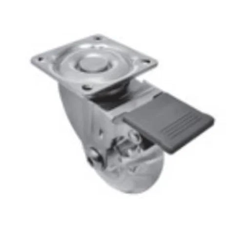 RODIZIO TN GEL RG75 INCOLOR CROMADO COM FREIO 55KG - 01 UNIDADE - Pés e Rodízios