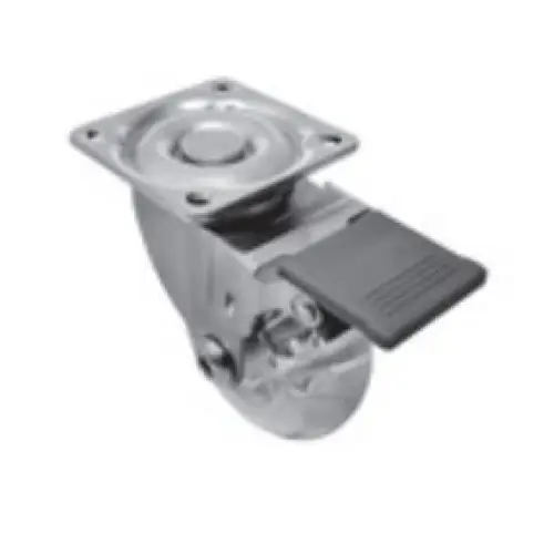 RODIZIO TN GEL RG75 INCOLOR CROMADO COM FREIO 55KG - 01 UNIDADE - Pés e Rodízios