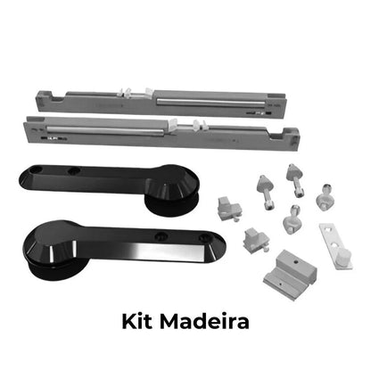 Sistema Deslizante Evo | p/ 1 Porta de 40 a 60Kg | Preto | Barra 3 metros - Sistemas Deslizantes