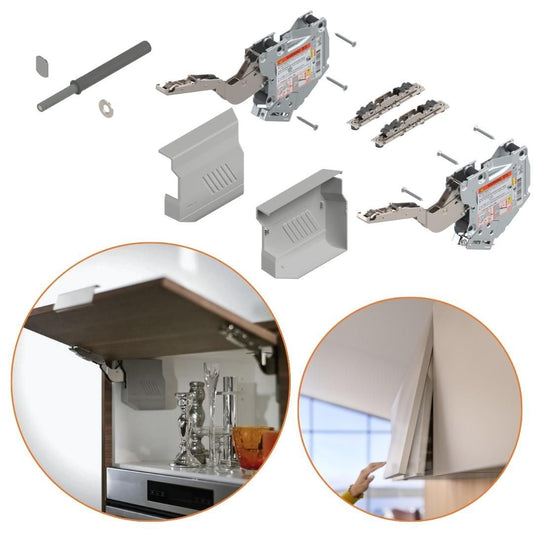Sistema Aventos HK-S 20K2E00T Cinza Claro/Inox Esc | Par - Articuladores