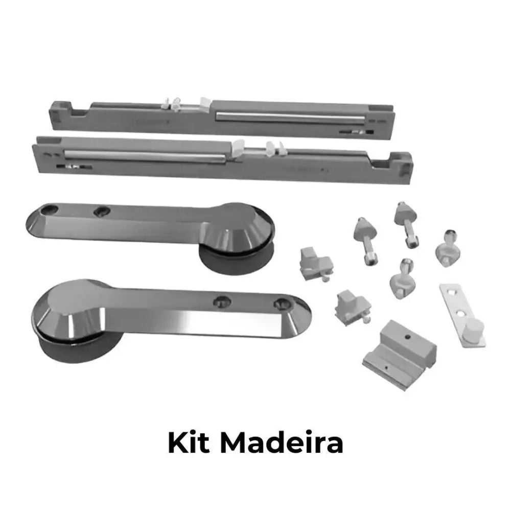 Sistema Deslizante Evo | p/ 1 Porta de 15 a 40Kg | Cromo Brilho | Barra 3 metros - Sistemas Deslizantes