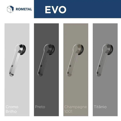 Sistema Deslizante Evo | p/ 1 Porta de 15 a 40Kg | Titânio | Barra 3 metros - Sistemas Deslizantes