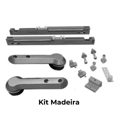 Sistema Deslizante Evo | p/ 1 Porta de 15 a 40Kg | Titânio | Barra 3 metros - Sistemas Deslizantes