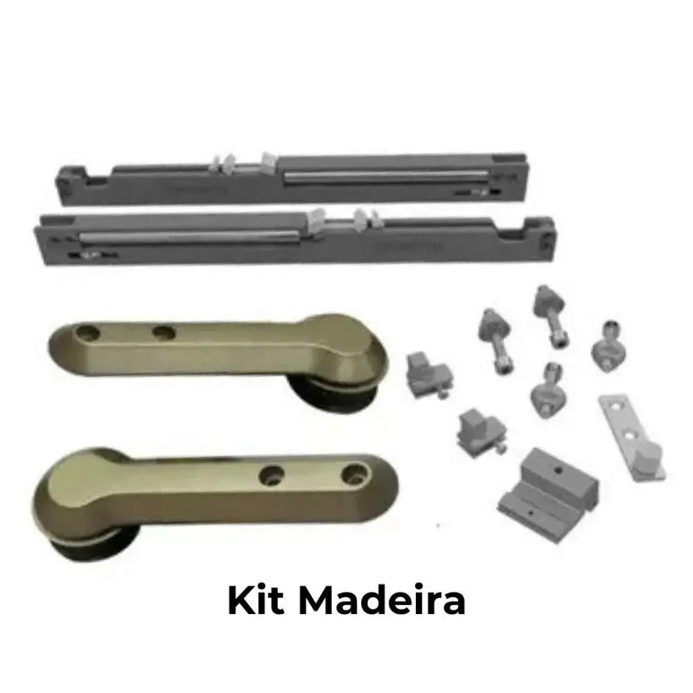 Sistema Deslizante Evo | p/ 1 Porta de 40 a 60Kg | Champagne 1001 | Barra 3 metros - Sistemas Deslizantes
