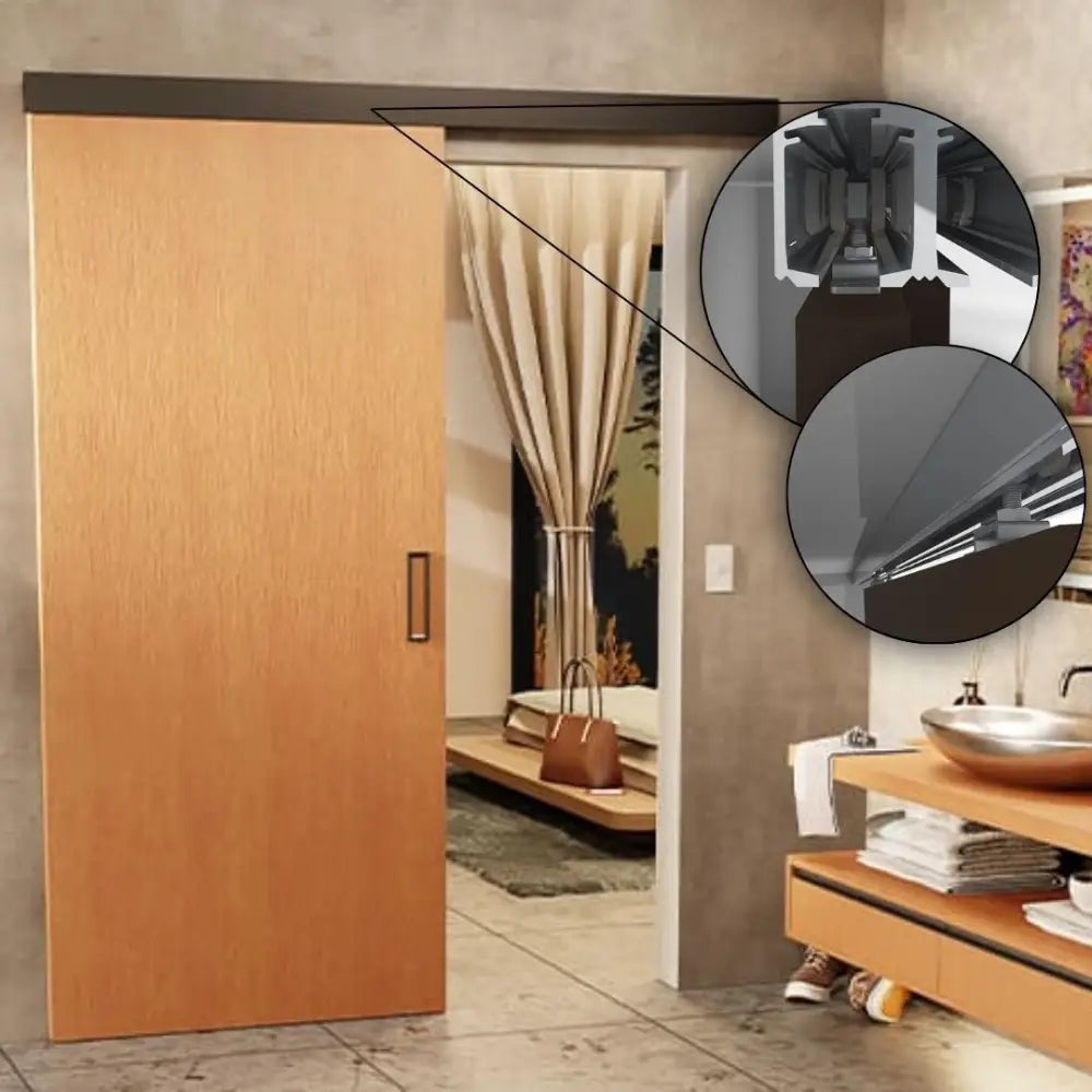 Sistema Deslizante RO-82 Chapa | Porta de Passagem | Top Médio 1157 | 80Kg - Sistemas Deslizantes