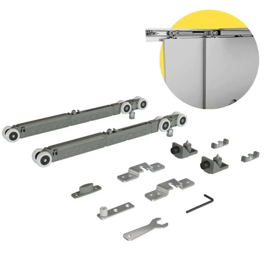 Sistema Deslizante RO-82 Chapa | Porta de Passagem | Top Médio 1157 | 80Kg - Sistemas Deslizantes