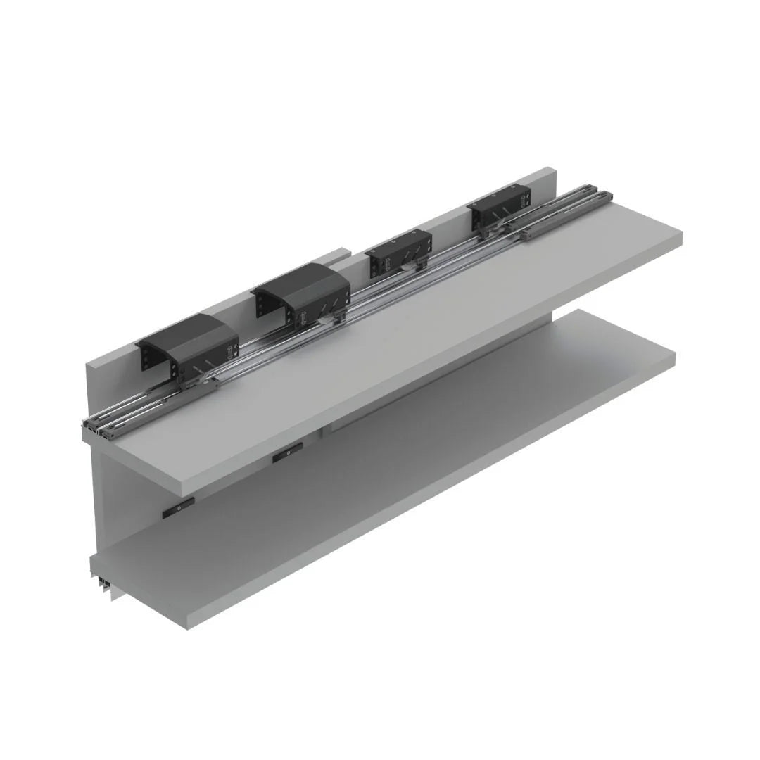 Sistema Para Porta de Correr Dominus 3 Portas | Top Médio | 50Kg - Sistemas Deslizantes