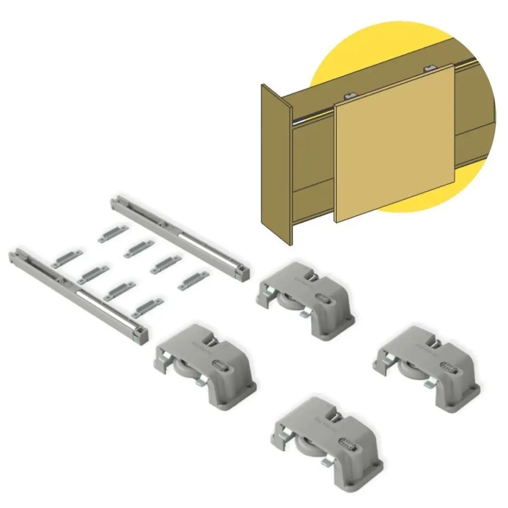 Sistema Para Porta de Correr Linea 1 Porta | Top Médio | 30Kg - Sistemas Deslizantes