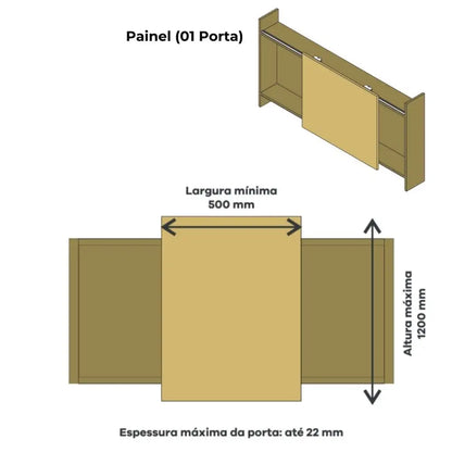 Sistema Para Porta de Correr Linea 1 Porta | Top Médio | 30Kg - Sistemas Deslizantes