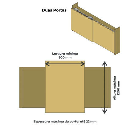 Sistema Para Porta de Correr Linea 2 Porta | Top Leve | 20Kg - Sistemas Deslizantes