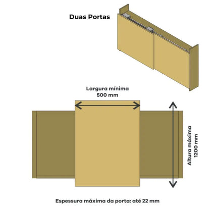 Sistema Para Porta de Correr Linea 2 Porta | Top Leve | 20Kg - Sistemas Deslizantes