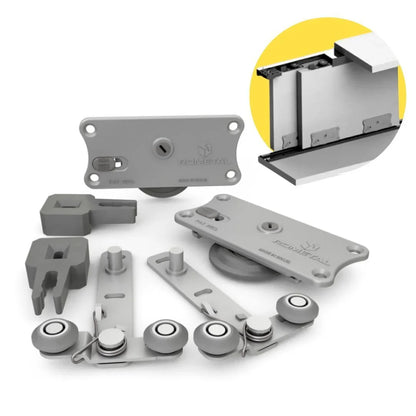 Sistema Para Porta de Correr RO-47 + Guia Universal 4025 | 60Kg - Sistemas Deslizantes