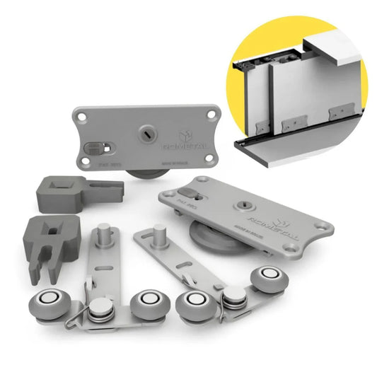 Sistema Para Porta de Correr RO-47 + Guia Universal 4025 | 60Kg - Sistemas Deslizantes