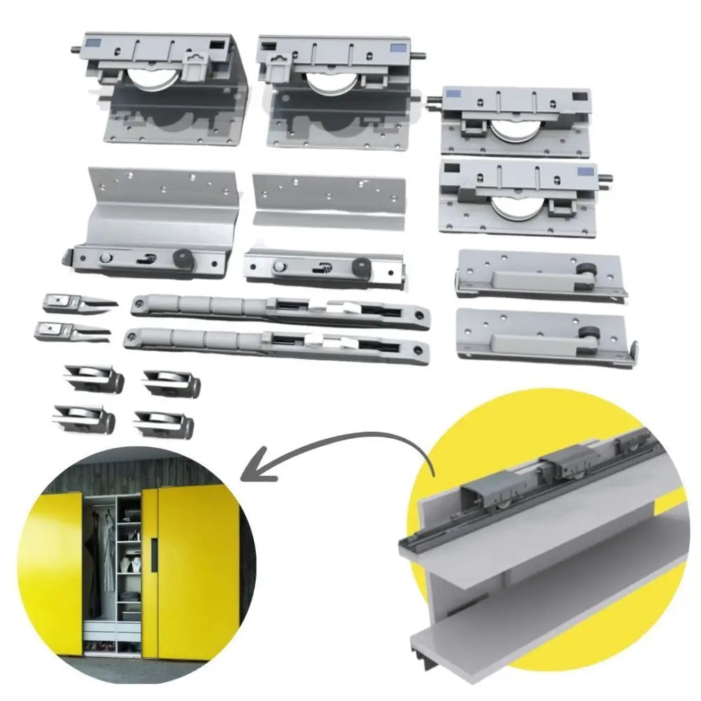 Sistema Para Portas Deslizantes Royal Standard SS200 | Para 2 Portas | 25Kg a 50Kg - Sistemas Deslizantes