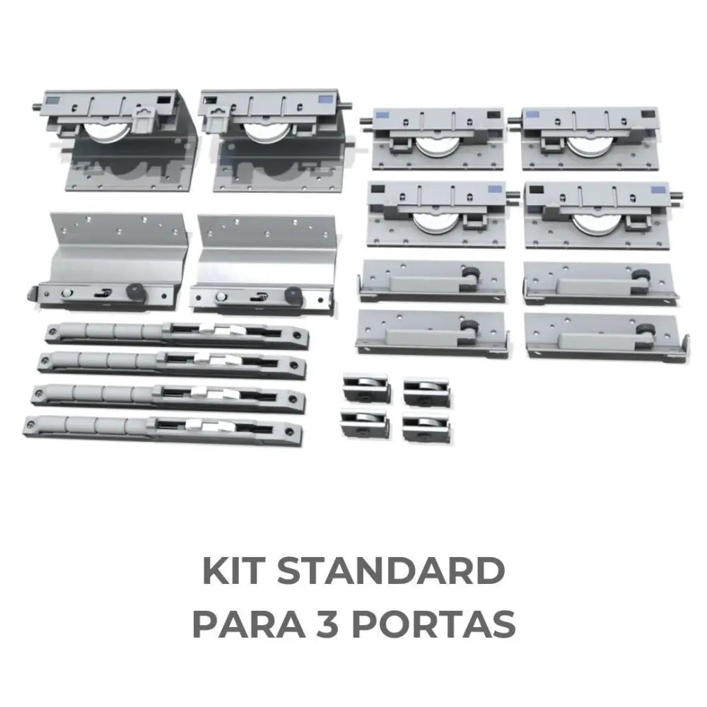Sistema Para Portas Deslizantes Royal Standard SS200 | Para 3 Portas | 25Kg a 50Kg - Sistemas Deslizantes