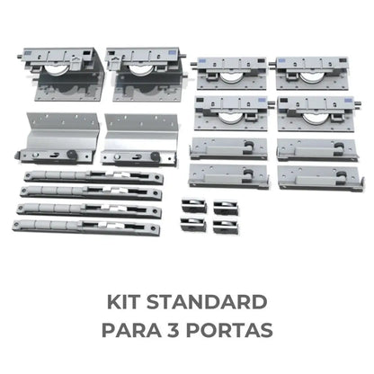 Sistema Para Portas Deslizantes Royal Standard SS200 | Para 3 Portas | 25Kg a 50Kg - Sistemas Deslizantes