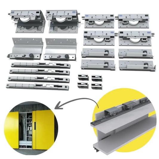Sistema Para Portas Deslizantes Royal Standard SS200 | Para 3 Portas | 25Kg a 50Kg - Sistemas Deslizantes
