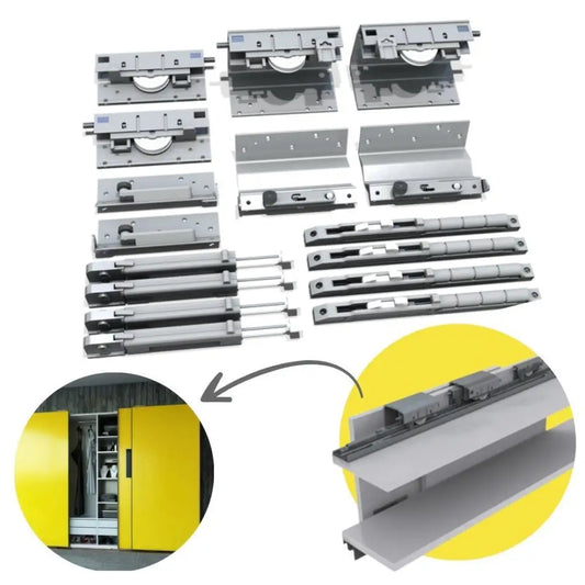 Sistema Para Portas Deslizantes Royal Top SS200 | Para 2 Portas | 25Kg a 50Kg - Sistemas Deslizantes