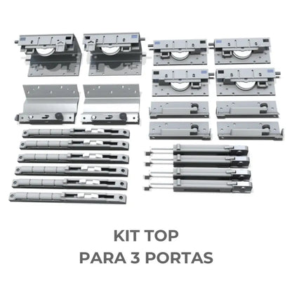 Sistema Para Portas Deslizantes Royal Top SS200 | Para 3 Portas | 25Kg a 50Kg - Sistemas Deslizantes