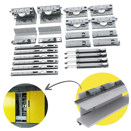 Sistema Para Portas Deslizantes Royal Top SS200 | Para 3 Portas | 25Kg a 50Kg - Sistemas Deslizantes