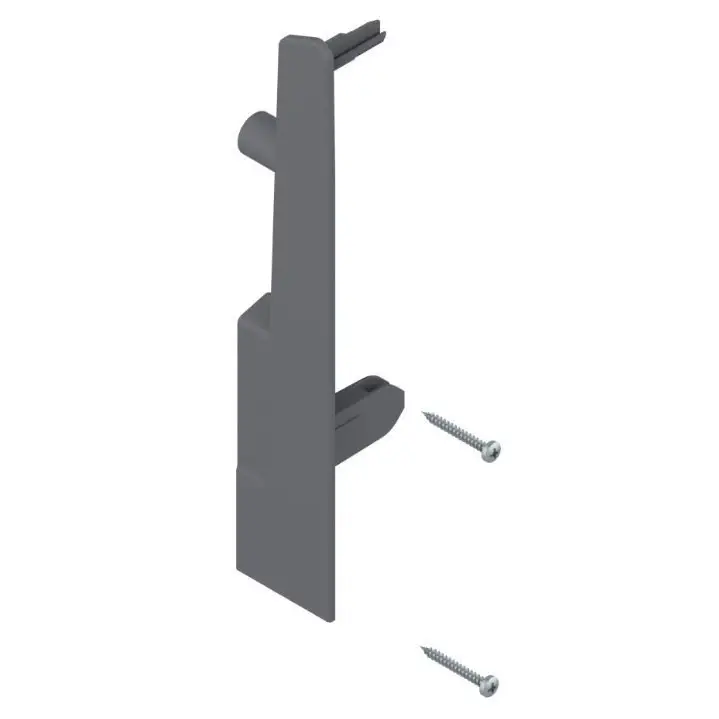 Suporte Direito Frontal Para Gaveta Tandembox Alta Interna - Cinza - 01 Unidade - Corrediças