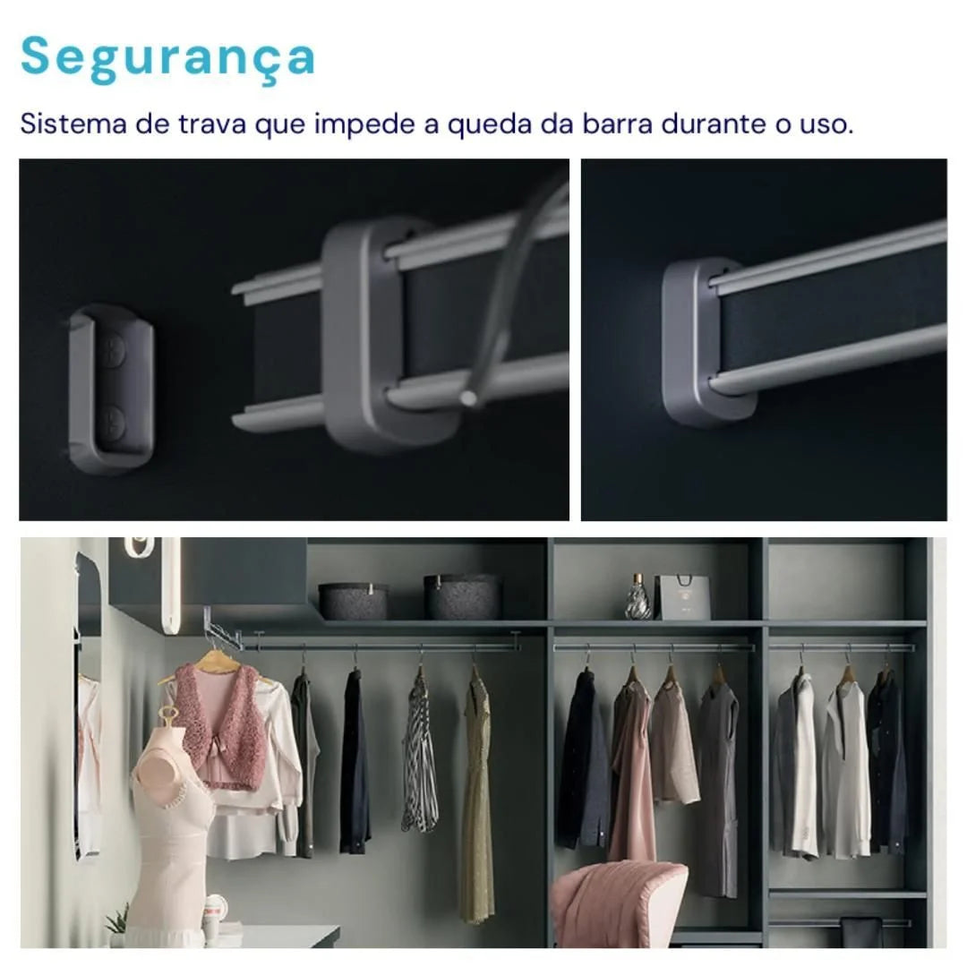 Suporte Lateral p/ Cabideiro Vesto | Preto | Par - Acessórios
