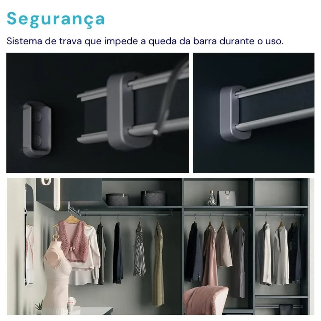 Suporte Lateral p/ Cabideiro Vesto | Preto | Par - Acessórios