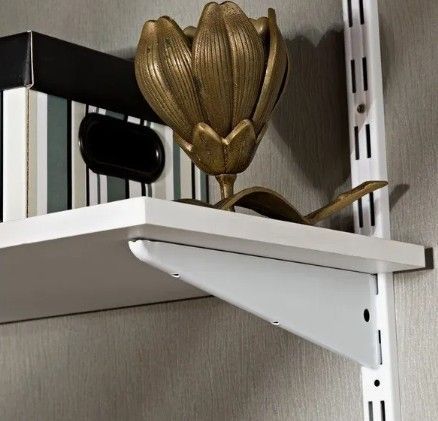 Suporte P/ Trilho Cremalheira Branco | 40cm - 01 Unidade - Fixadores