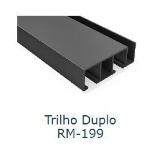 Trilho Alumínio Duplo | RM-199 | Para Sistema Deslizante MULTI | Barra 3 Metros - Perfis