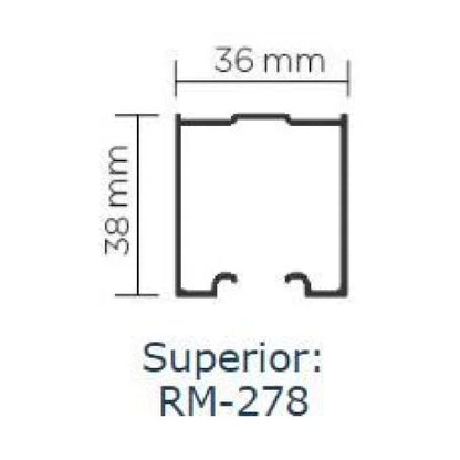 Trilho Alumínio Superior | RM-278 | Para Sistema RO-81 XT | Barra 3 Metros - Perfis