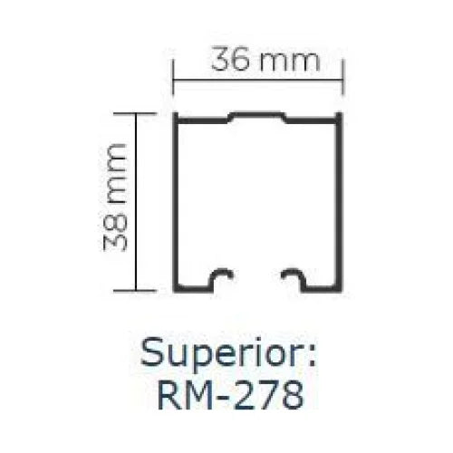 Trilho Alumínio Superior | RM-278 | Para Sistema RO-81 XT | Barra 3 Metros - Perfis