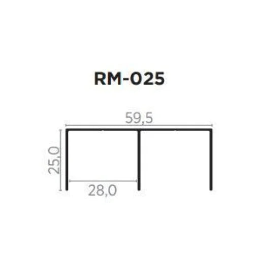 Trilho Alumínio Superior | RM-025 | Para Sistemas Deslizantes | Barra 3 Metros - Perfis