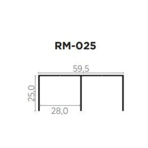 Trilho Alumínio Superior | RM-025 | Para Sistemas Deslizantes | Barra 3 Metros - Perfis