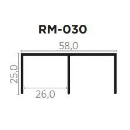 Trilho Alumínio Superior | RM-030 | Para Sistemas Deslizantes | Barra 3 Metros - Perfis