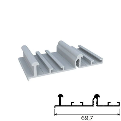 Trilho Alumínio Superior | RM-264 | Para Sistema Deslizante Dominus | Barra 3 Metros - Perfis