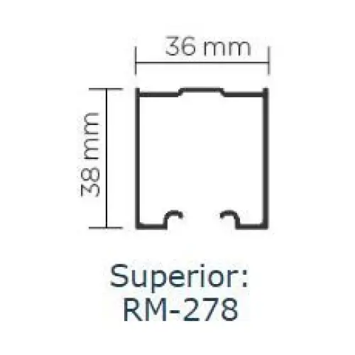 Trilho Alumínio Superior | RM-278 | Para Sistema RO-81 XT | Barra 3 Metros - Perfis