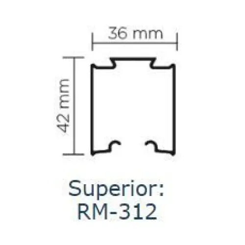 Trilho Alumínio Superior | RM-312 | para Sistema Deslizante RO-81 XT | Barra 3 Metros - Perfis