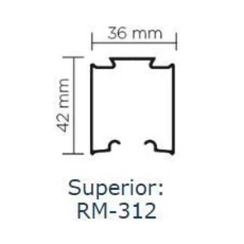 Trilho Alumínio Superior | RM-312 | para Sistema Deslizante RO-81 XT | Barra 3 Metros - Perfis