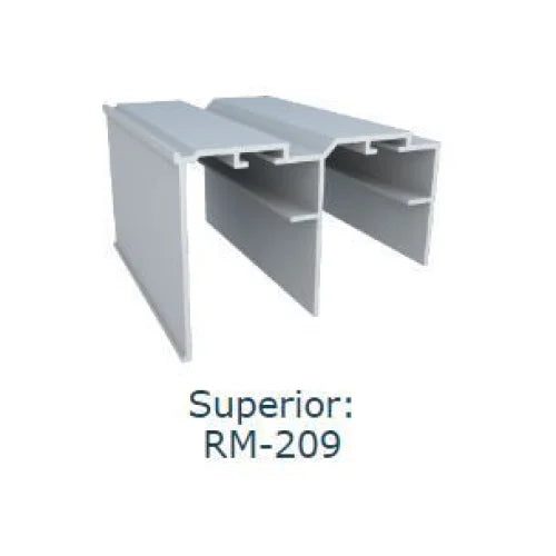 Trilho Alumínio Superior | RM-209 | Agility Plus para 2 Portas | Barra 3 Metros - Perfis