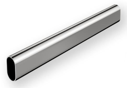 Tubo Cabideiro Oblongo Cromado 15X30X0,5X3000mm - HD - Acessórios